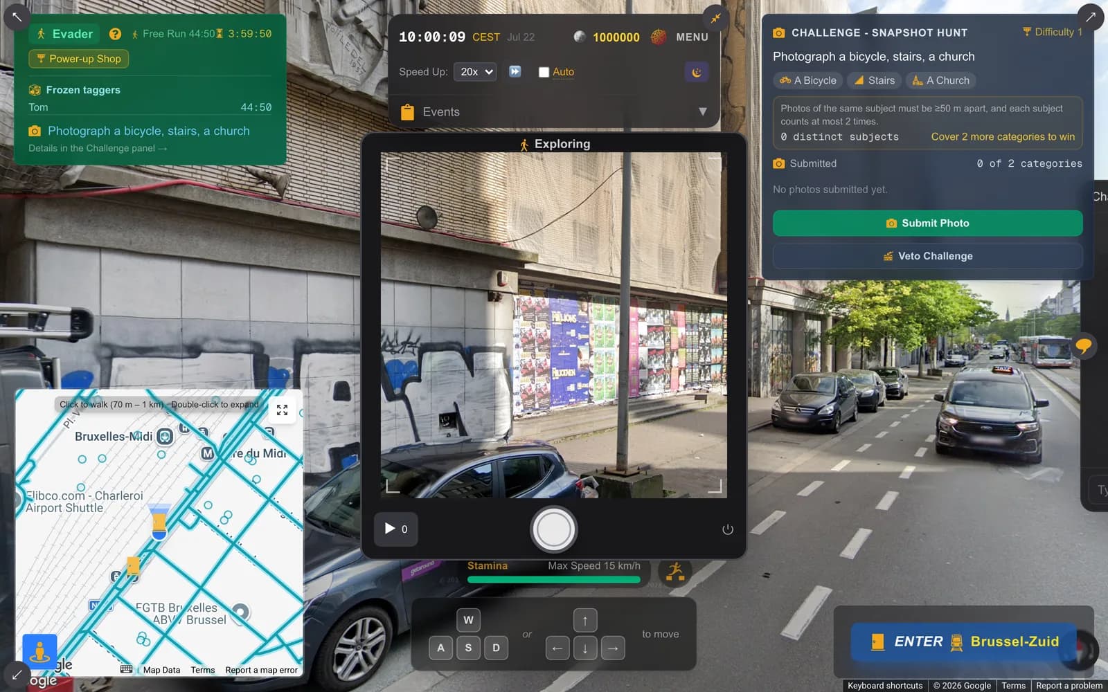 A photo challenge: framing the assigned subjects in Street View to earn cash