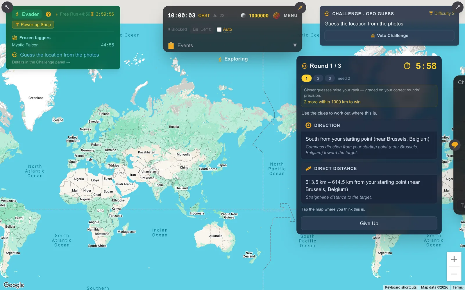 A geo-guessing challenge: pinning the mystery location on the world map from clues